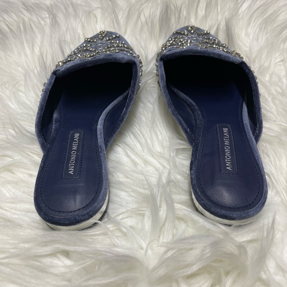 ANTONIO MELANI Blue Satin, Glitzy & Glam Slippers - Picture 3 of 5